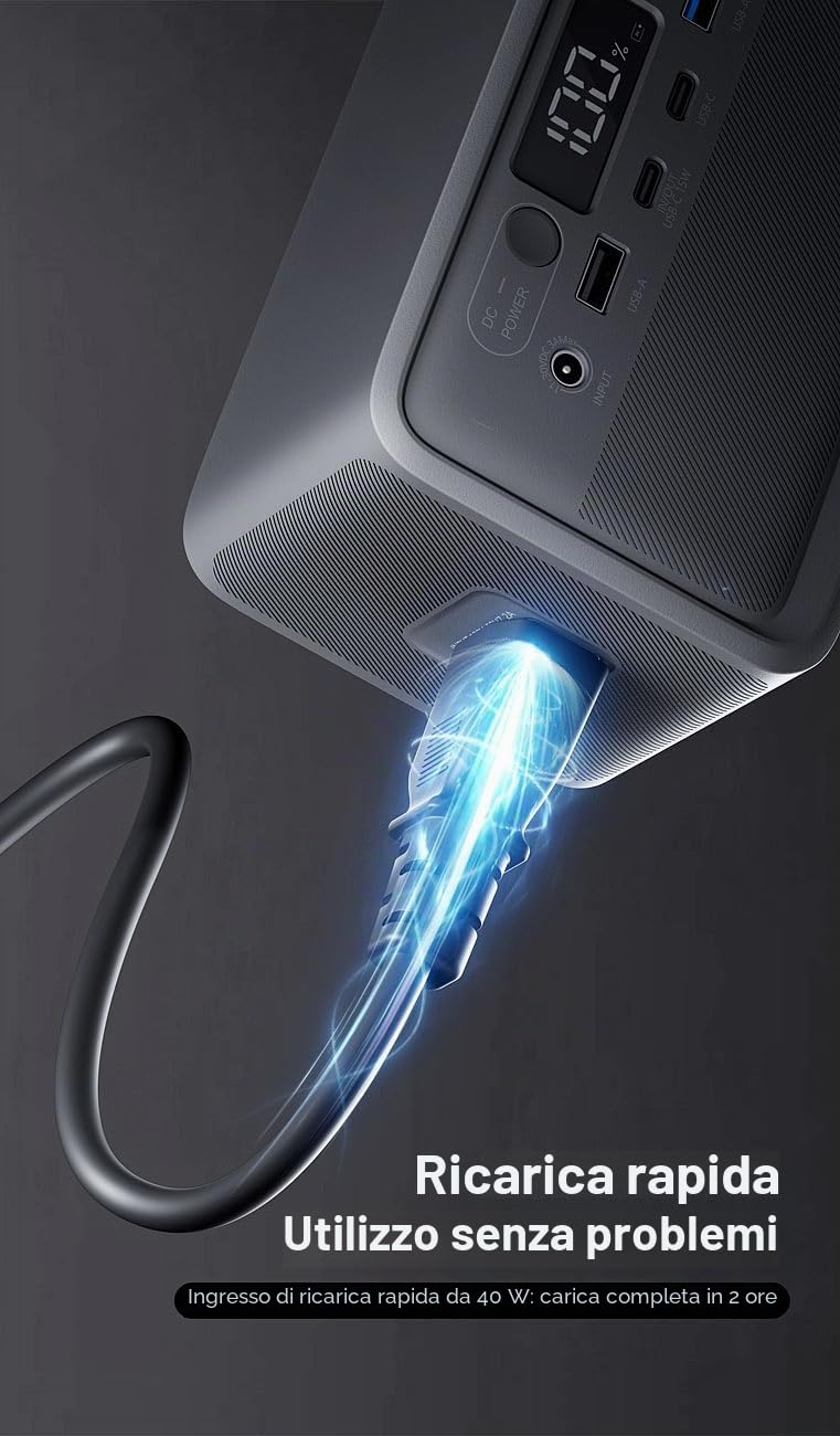 revolt 230V Powerbank: Power Station & Generatore Solare, HSG-4505, 89,6 Wh, 100 Watt / 200 W (carico Continuo/Pico) (powerstation generatore Solare, Stazione di Alimentazione Mobile, Pannello)
