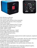 Vista 2 de Brazo de microscopio ajustable 130x Zoom C Mount Lens Camera Light, 48MP 4K 1080P HDMI USB Cámara digital de video industrial Montaje en microscopio