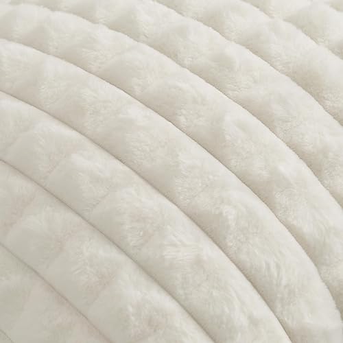 Miniatura 23 de FUTEI Juego de 2 fundas de almohada decorativas color camello de 18 x 18 pulgadas, fundas de cojín cuadradas, piel sintética de conejo esponjosa