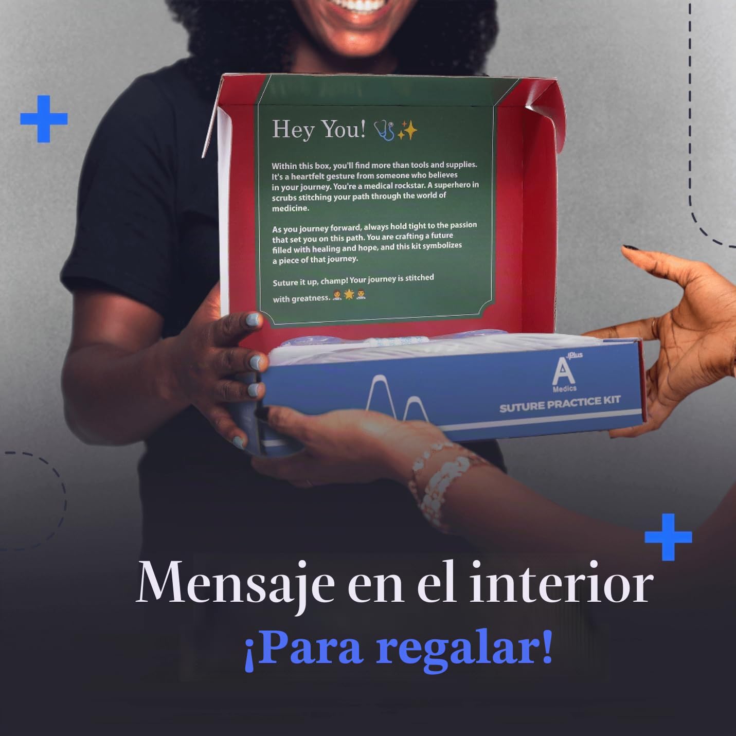 Kit de Práctica de Sutura Quirúrgica - Curso de Sutura en Inglés, Instrumentos Medico, Hilos de Sutura y Piel de Silicona - Regalo para Estudiantes de Medicina y Enfermería (Educativo)