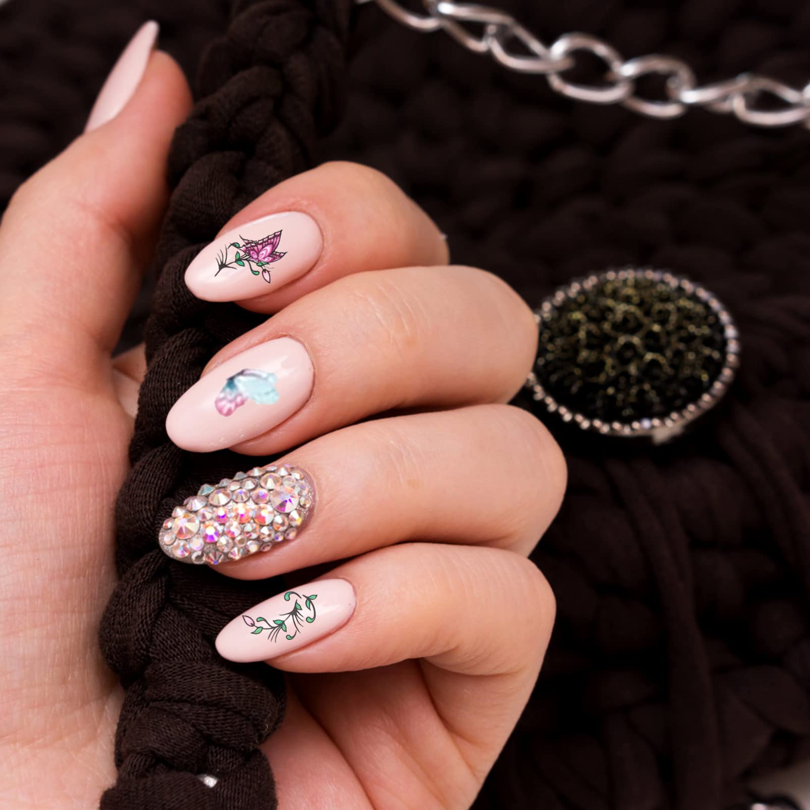 2 Set Adesivi per Unghie con Kit Decorazioni per Manicure Strumenti per Nail Art Facili Usare per Iniziare e Regali per Amiche