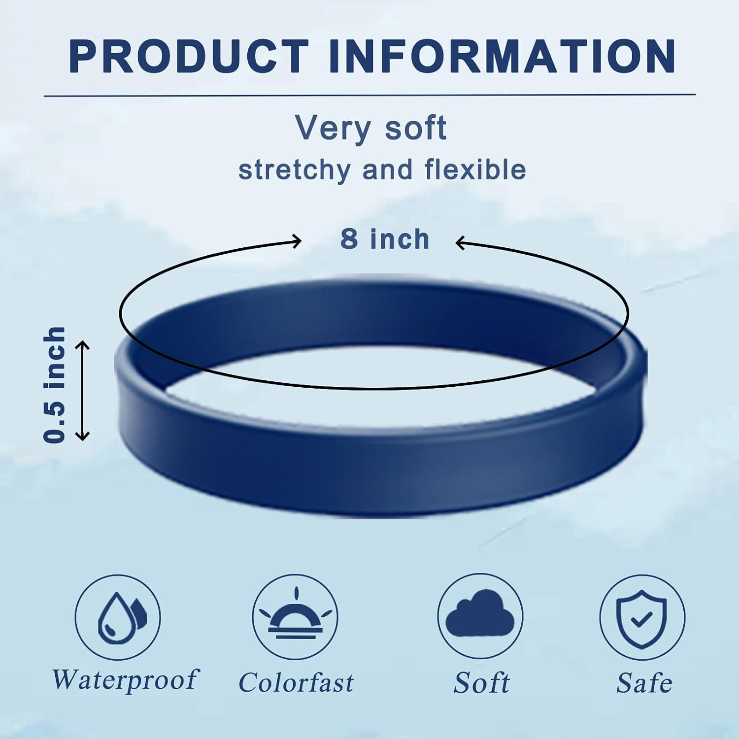 ZIQON 60Pcs Wholesale Rubber Bracelets Solid Color Silicone Wristbands Blank Stretch Silicone Wristbands Colorful Rubber Bracelets for Women Men Gifts