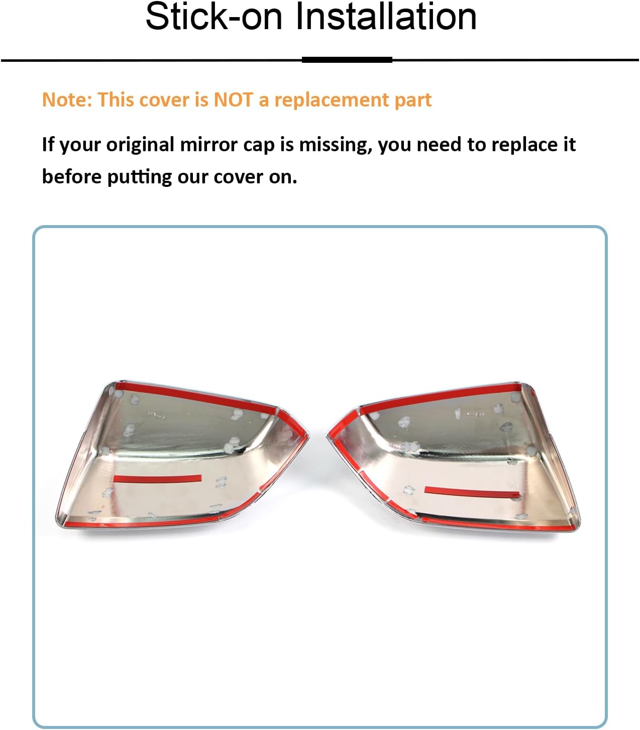 AUCERAMIC 2pcs Chrome Side Door Mirror Cover Cap Fit for 2021-2025 Chevy Tahoe Suburban, GMC Yukon/Yukon XL, Cadillac Escalade, Exterior Side Door Mirror Accessories (Chrome), Stick-on Overlay