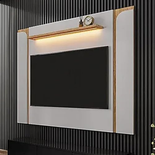 Maresiass 1 Shelf TV Panel-Off White/Cinnamon