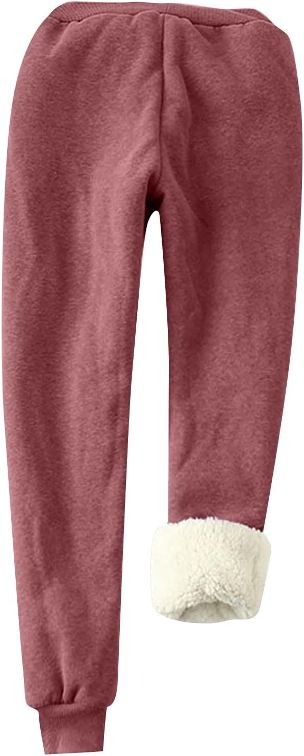 FQZWONG Womens Christmas Sweatpants Fleece Lined Winter Warm Joggers High Waist Athletic Jogger Pants Thicken Outdoor Pants