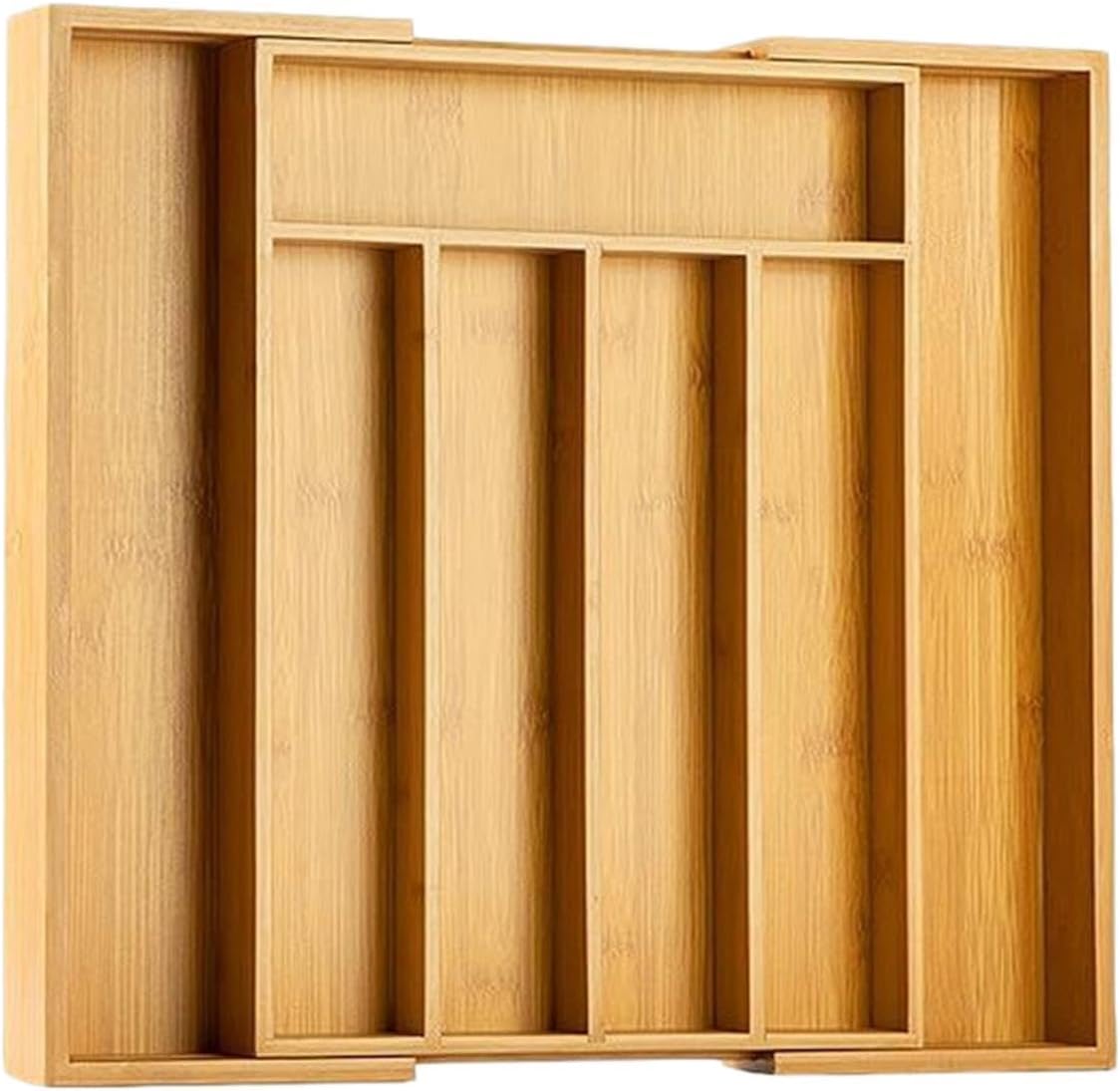 Wooden Drawer Organizer, Expandable Utensil Tray, Multi Compartment Storage Rack, Sturdy Kitchen Bedroom Office Accessory, Suitable for Flatware Cutlery Spoon Fork Knife