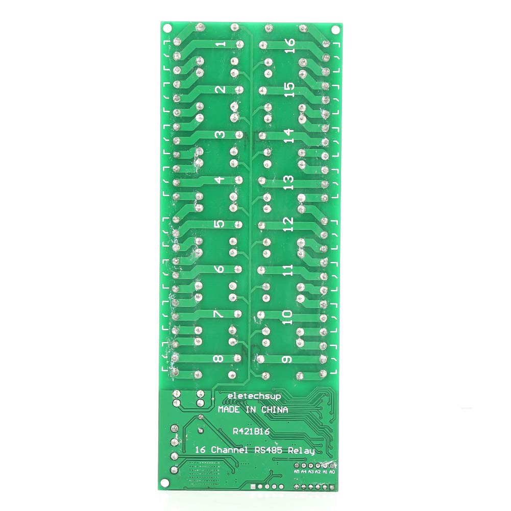 Oumefar DC 12V 16 Channel RS485 Relay Module Board 6 Commands MODBUS RTU PLC Controller Serial Port Switch