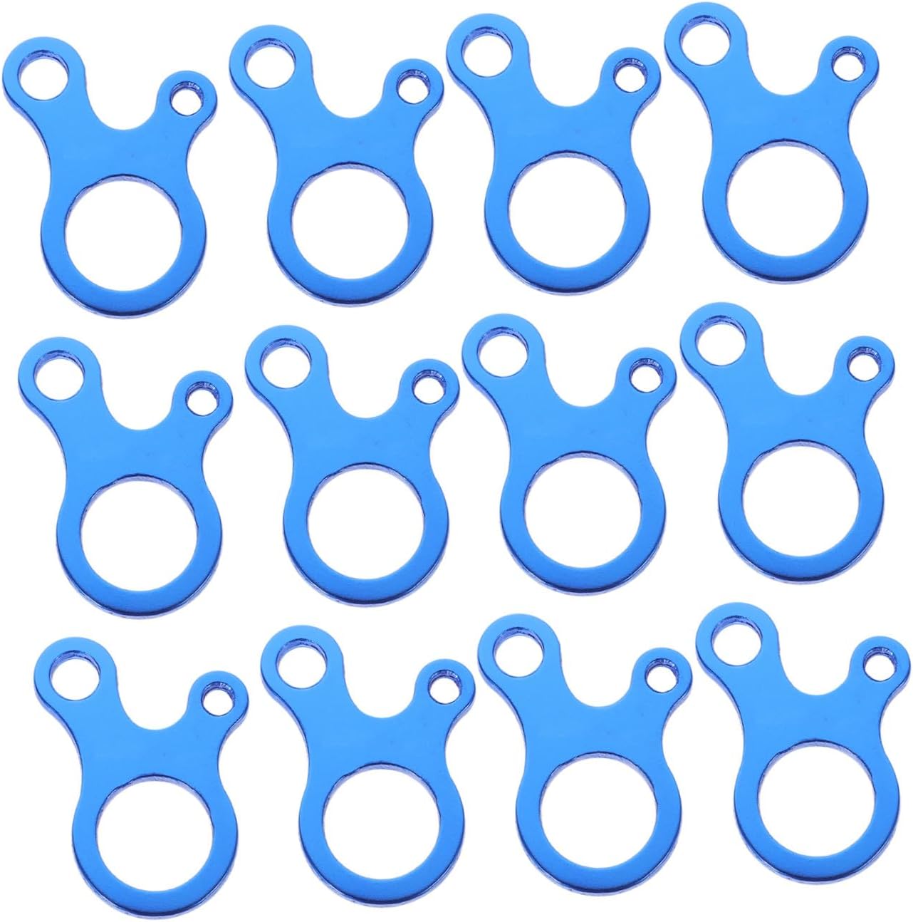 12pcs Blue Aluminum Alloy Wind Rope Buckle Tent Cord Adjusters for Camping Hiking Backpacking Outdoor Activities Anti-Rust Corrosion Resistant Rope Tensioners