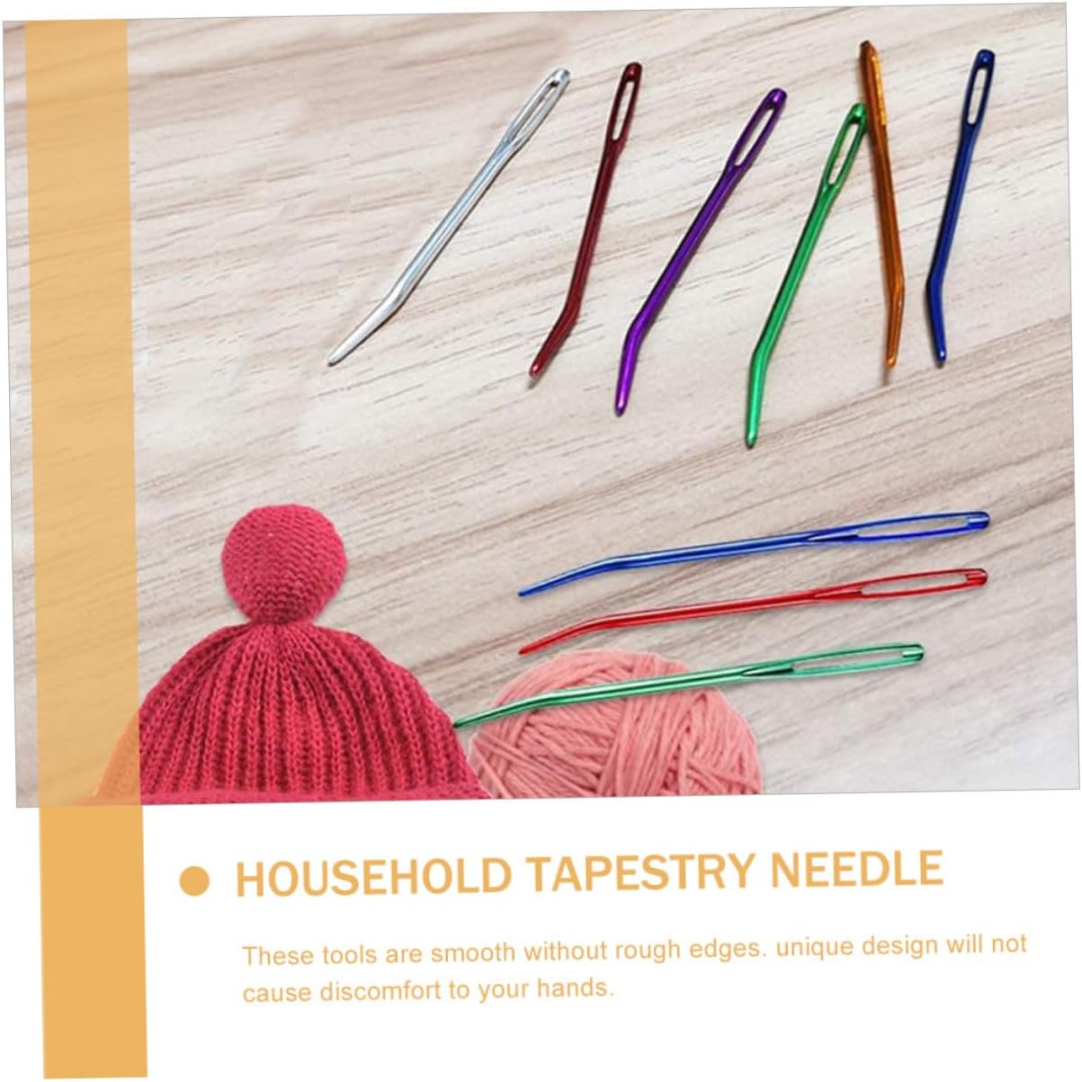COHEALI 12pcs Mixed Color Compact Yarn Needles Curved Safety Sewing Needles Wear-Resistant Portable for Hand Sewing and Knitting Crafts Random Color