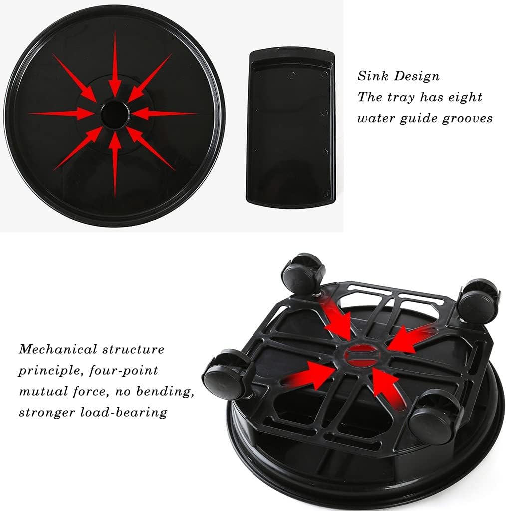 Plant Trolley Plant Pot Trolley,Plant Caddy with Wheels Heavy Duty,1 Pack Rolling Planter Dolly with Casters, Rolling Plant Stand Outdoor with Drip Tray(Color : White, Size : 12 i (Color :