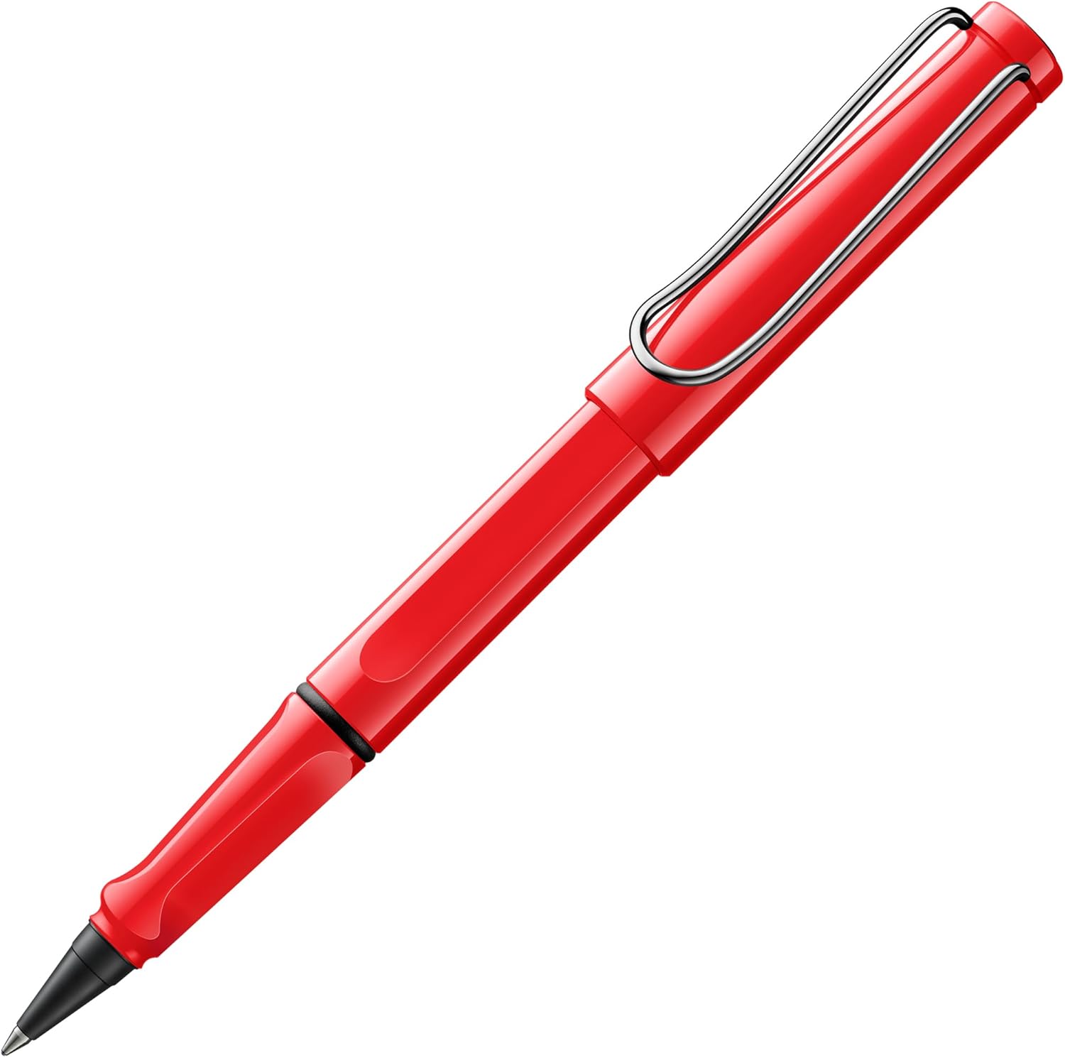LAMY safari roll-ink red - Ink Cartridge Rollerball Pen with ergonomic grip & line width M - for pleasant long writing - made of robust ASA plastic - including LAMY T10 blue cartridge
