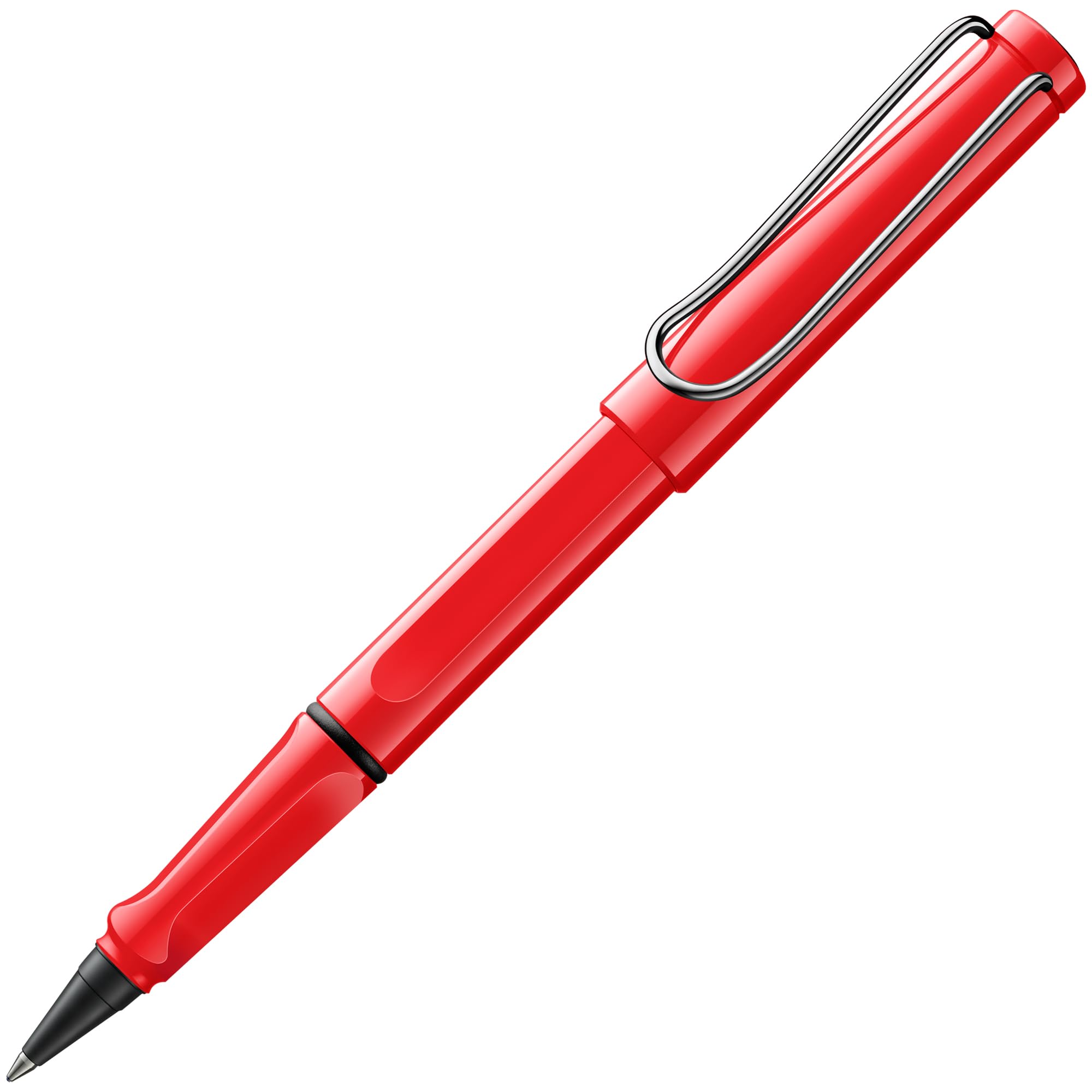 LAMY safari roll-ink red - Ink Cartridge Rollerball Pen with ergonomic grip & line width M - for pleasant long writing - made of robust ASA plastic - including LAMY T10 blue cartridge