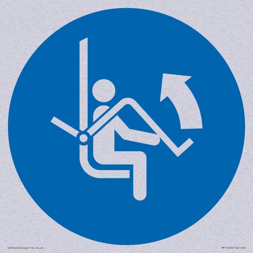 Mandatory: Open safety bar of chairlift Sign - 200x200mm - S20