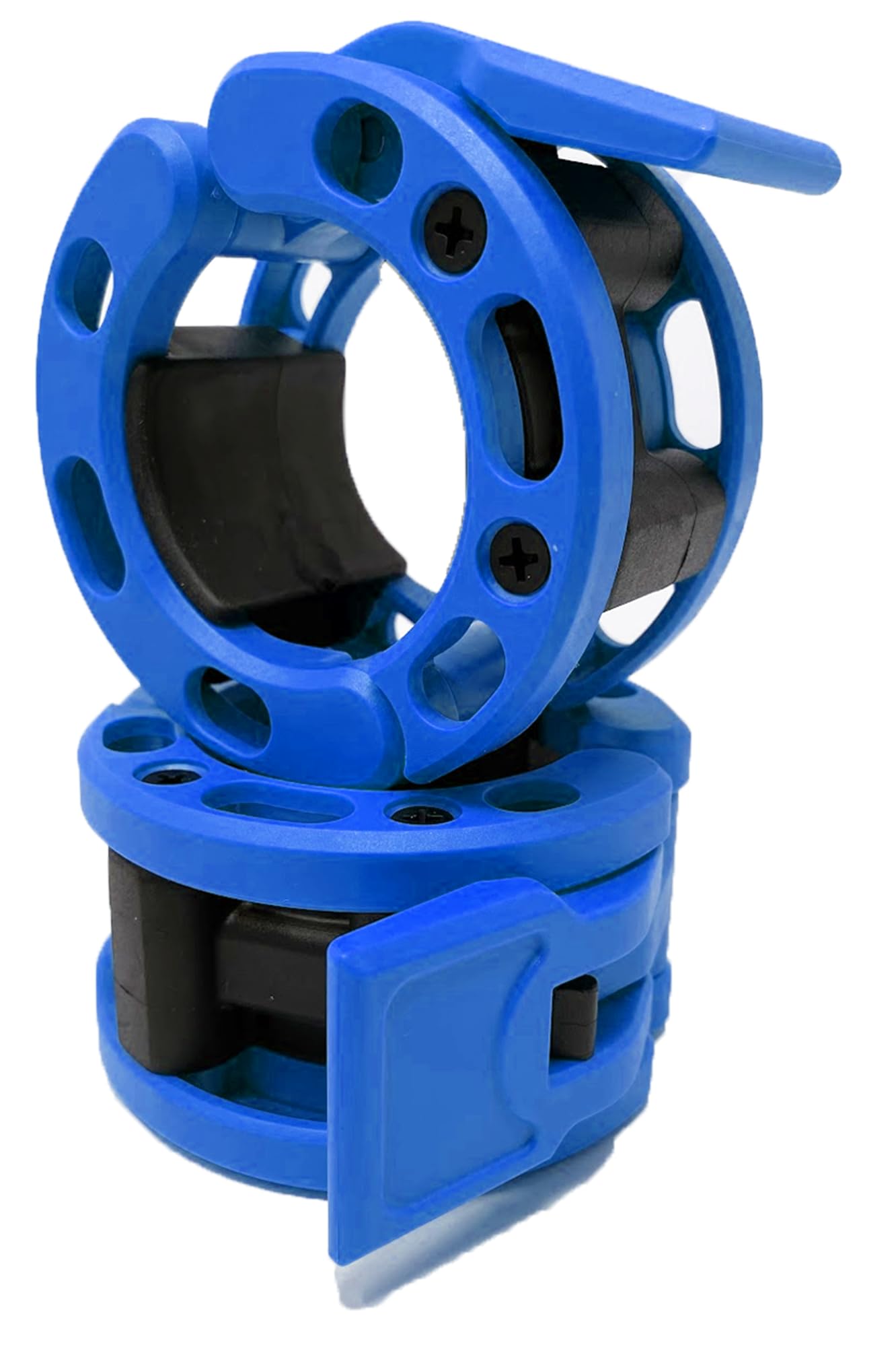 Clout Fitness Olympic Barbell Clamps Collars Quick Release Pair of Locking Weight Clips Fit 2 Inch Barbell (Blue) โ image 1