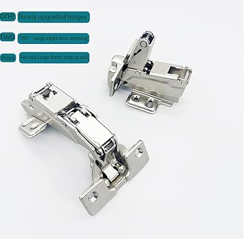2 pieces/180 Degree Softs Closed Cabinets Hinges (Full Coverage)/180 ° Cabinet Door Hinges/Hidden Frameless YUEZIYE Kitchen cabinets/Wardrobe Folding/
