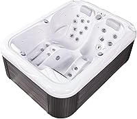 BUENOSPA Atlanta 3-Person 37-Jet Hot Tub Spa with Arctic Max Insulation, Ozonator & Cover - Ice White Acrylic