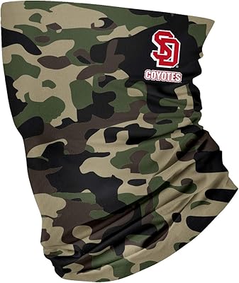 USD South Dakota Coyotes Green Neck Gaiter Camo print Vive La Fete