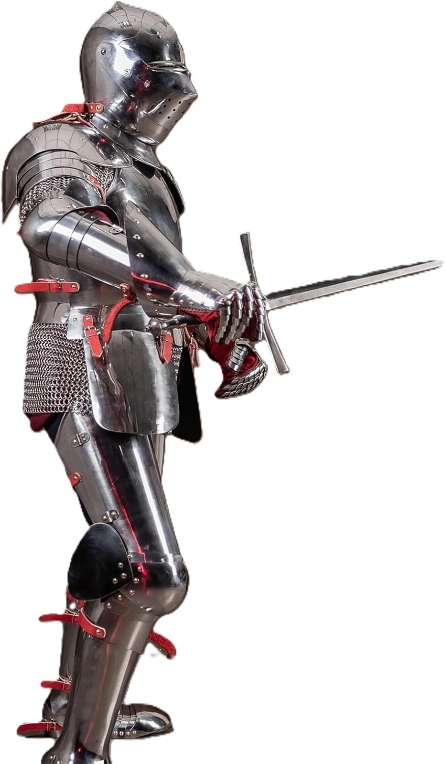 NauticalMart Gothic Armour Functional Medieval Suit of Armor Full Body Costume Knight Helmet Bevor Cuirass Pauldron Couter Gauntlet Combat Sabatons