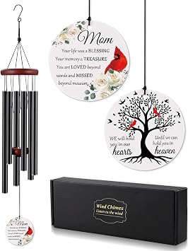 BeauGift Memorial Gifts for Loss of Mom, Wind Chimes for Loss of Mother, Sympathy Bereavement Remembrance Gift for Loss of Mother, in Memory of Mom Gifts