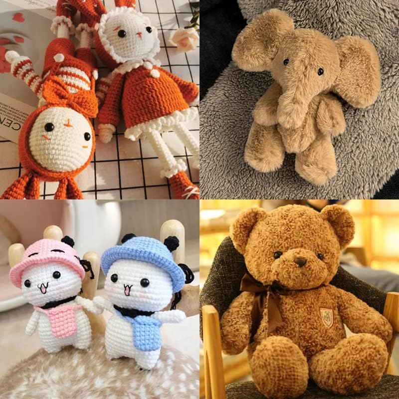 Miniatura 8 de 100 botones de perlas negras de plástico de 0.433 pulgadas para coser en ojos, para ropa, camisas, faldas, vestidos, para muñecos de oso títere,