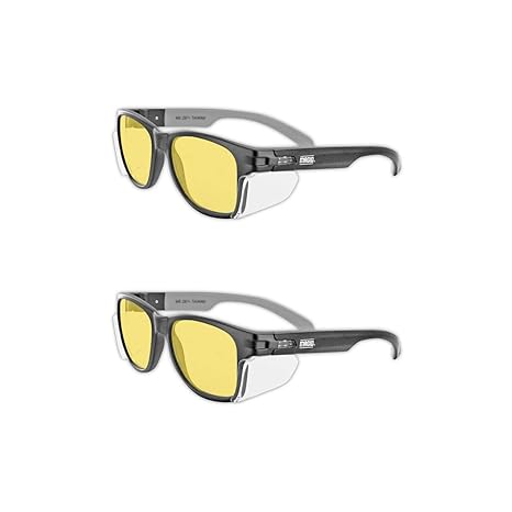 MAGID GemstoneY50 amber safety glasses with permanent side shields and polycarbonate lenses