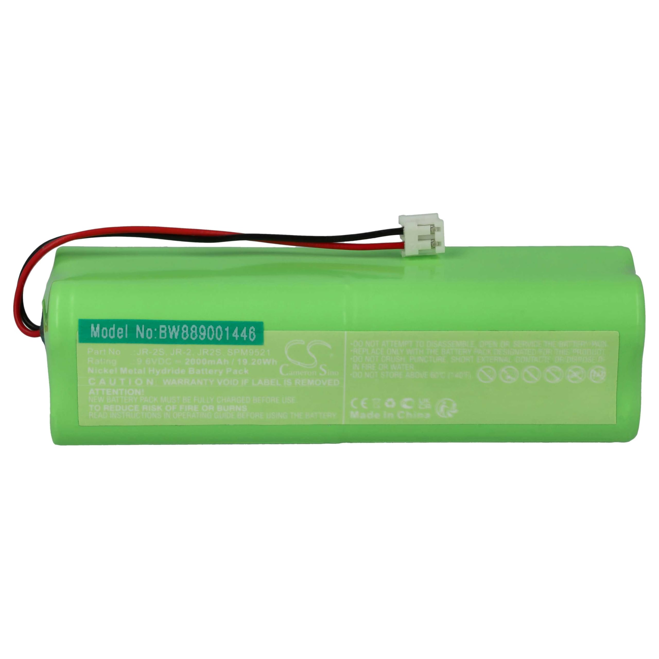 vhbw batteria compatibile con Spektrum Older DX6, DX7 controller per drone, telecomando (2000mAh, 9,6V, NiMH)