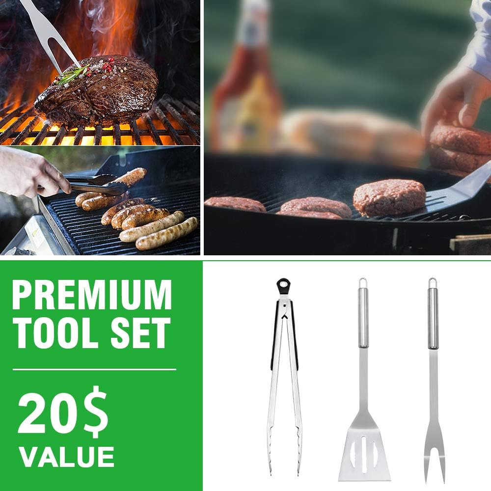 Kingkong 7107 Waterproof BBQ Cover for Weber Genesis E and S Series Gas Grill Including Stainless Steel Meat Fork, Spatula and Tongs, Genesis E/S-60