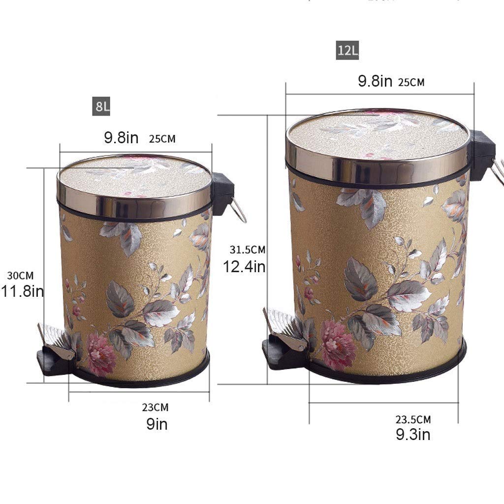 Trash Can Wastebasket Round Trash Can Dustbin without Cover Wastebasket Table Rubbish Can for Kitchen Home Plastic Round Rubbish Can Waste Bin Creative Rubbish Can 6L/7L/8L/12L/13L Rubbish Bin for
