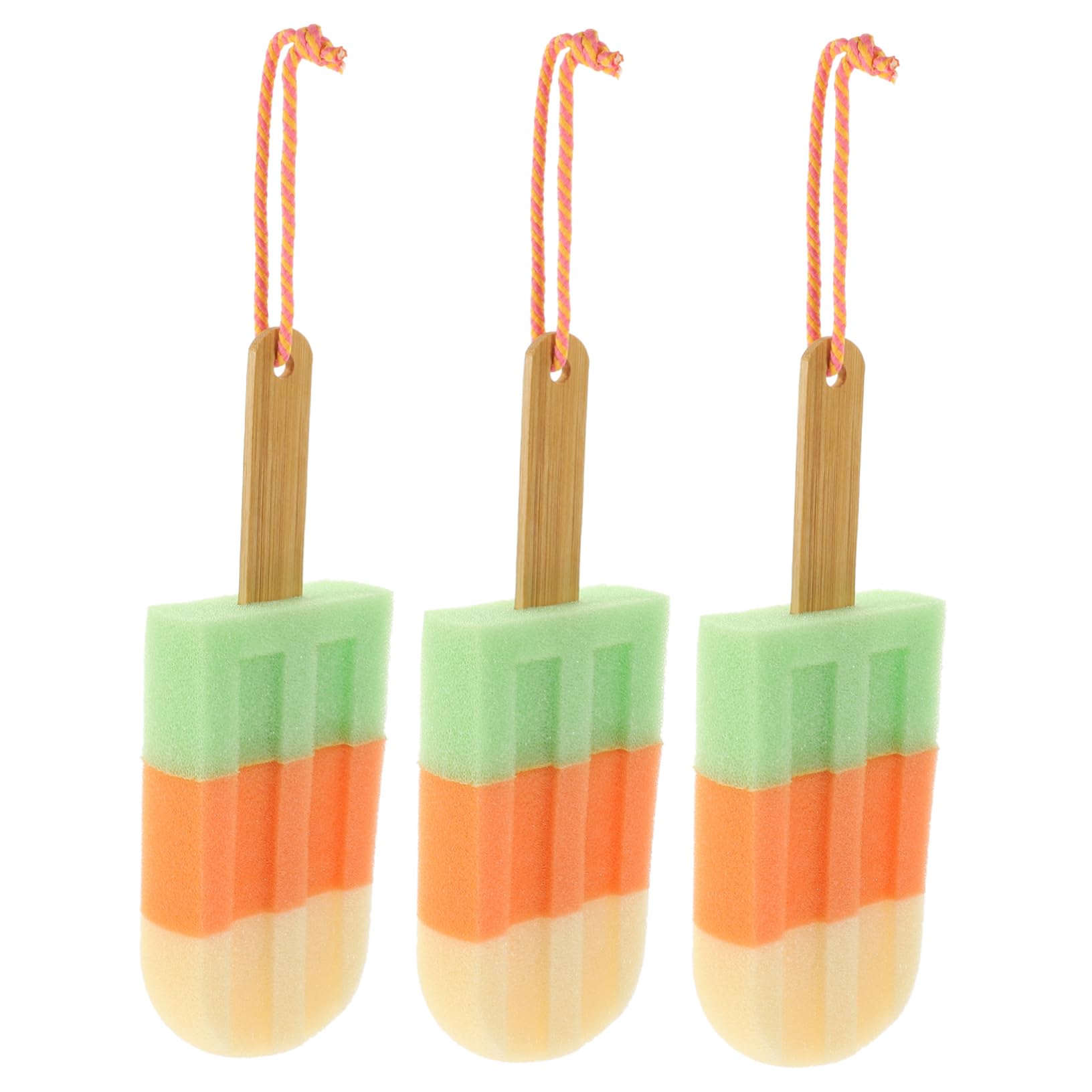 Palla da Bagno Stili multipli 3 Pezzi a Forma di Gelato di Scrub e Sensazione Confortevole in Spugna Creativa per Esfoliazione del Corpo Colore Casuale Stili multipli per Doccia