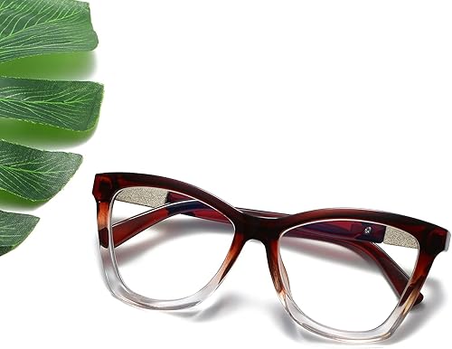 Vista 12 de Bevi Gafas de lectura antifatiga ocular, bloqueo de luz azul, marco cuadrado grande de gran tamaño con bisagra de metal para mujeres y hombres