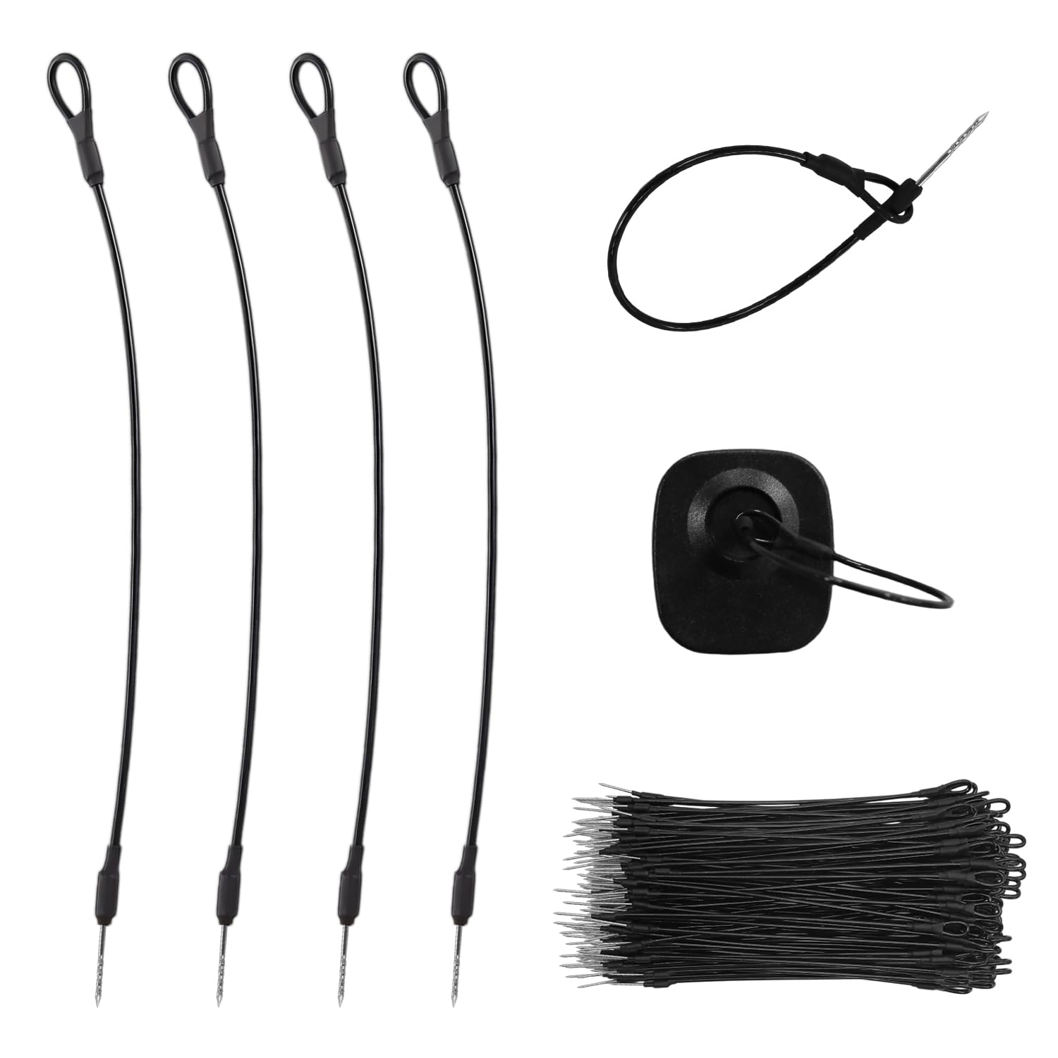 Secureyvill 6.69" Security Tags Lanyards, Security Loop Wire Lanyard for EAS Security Tags, Anti-Theft Security Lanyards One Pin One Loop for Retail Clothing Bags Anti Shoplifting (Black)