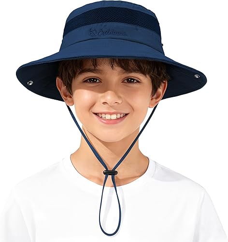 Zando Sombrero de sol para niños, para exteriores, UPF 50+, para niños y niñas, ala ancha, pesca, senderismo, campamento, playa y safari