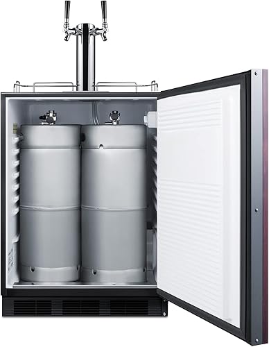 Miniatura 4 de Summit - Kegerador bajo encimera de 24 pulgadas, kit de doble grifo, compatible con ADA, acero inoxidable - SBC58BLBIADA 2-Negro -,Negro -