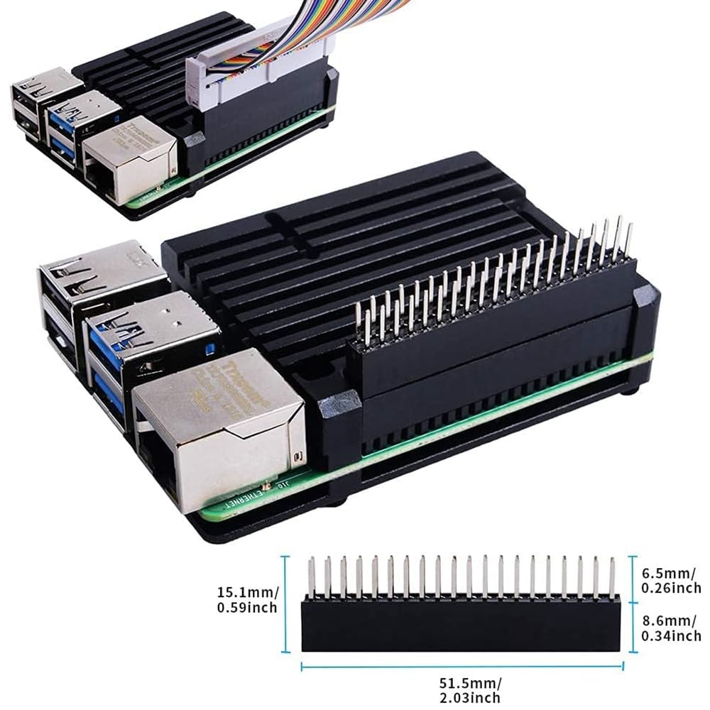 GeeekPi Raspberry Pi 4 Armor Behuizing – Aluminium, Passief Gekoeld, Met Dubbele Ventilator, Voor Pi 4 Model B (2/4/8GB), Inclusief Thermische Pads