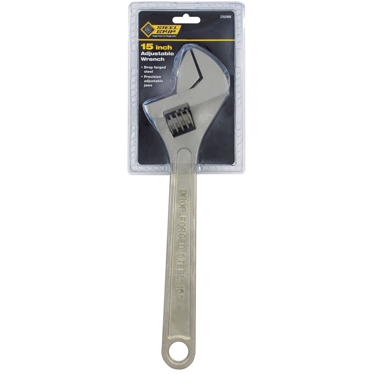 Steelgrip 2252468 Adjustable Wrench, "15",Nickel-Chrome