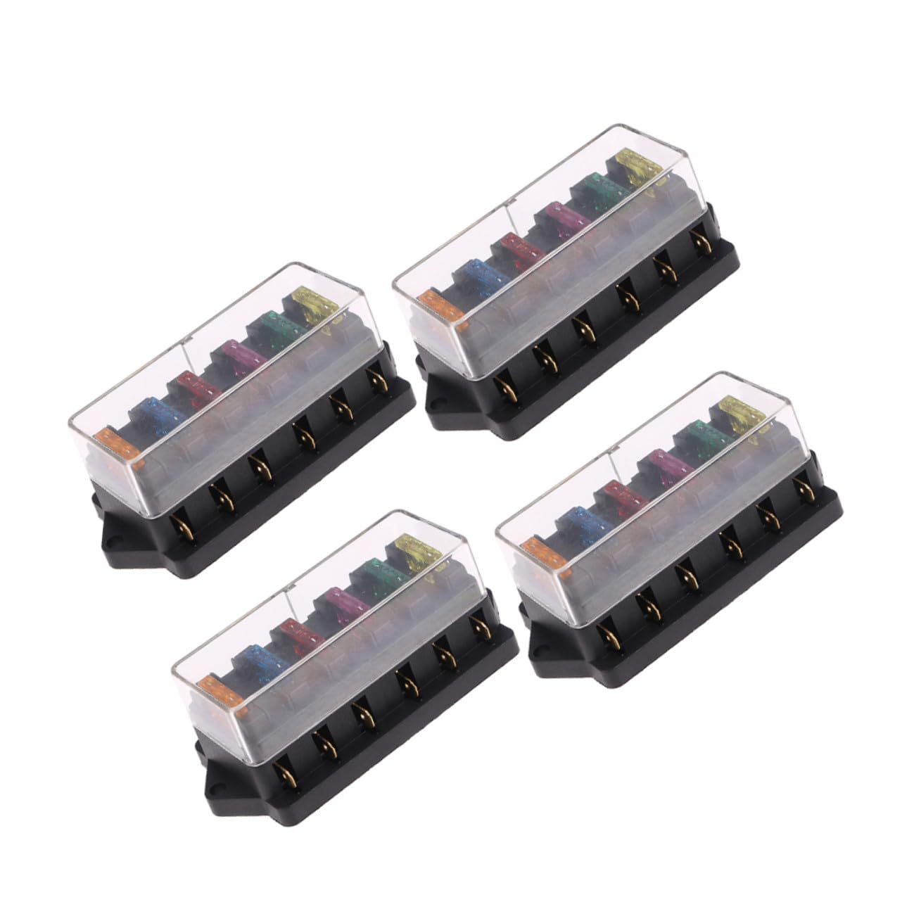 NOLITOY 4 pièces Boîte à Fusibles Voies Porte-fusibles Automobile Remplaçant pour Camion Bloc Fusible Facile à Installer