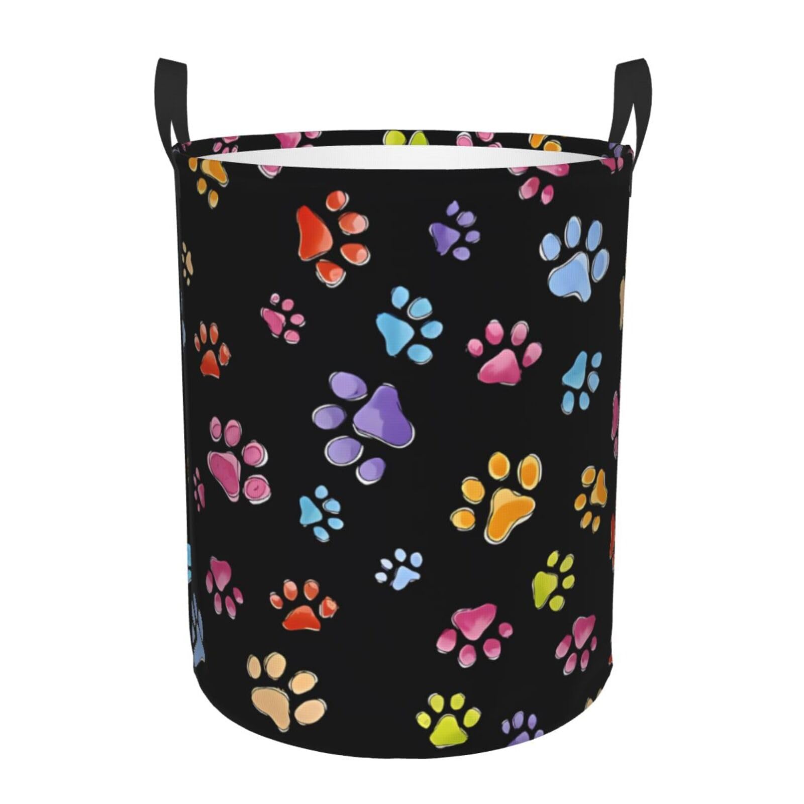 M Circular Hamper Pawful Paws Print Print Storage Basket for Home