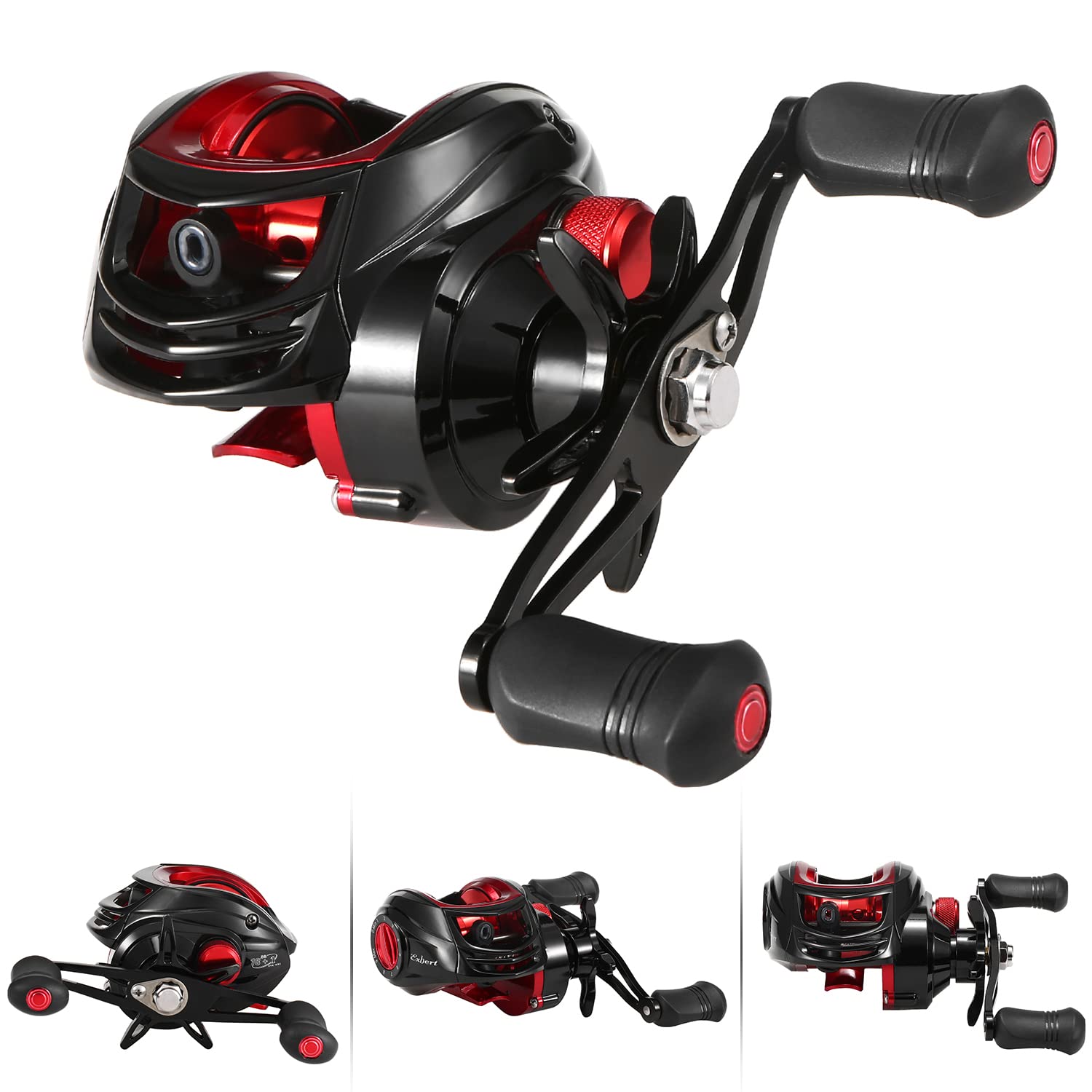 Leepesx Baitcasting-Rolle 18 + 1BB Kugellager Baitcasting-Angelrolle Hohe Geschwindigkeit 7,2: 1 Übersetzungsverhältnis Magnetisches Bremssystem Baitcaster-Rolle