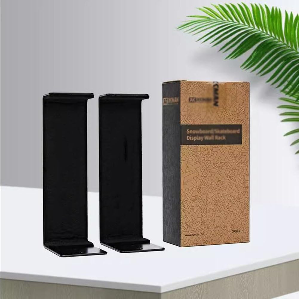 GRRICEPL 2pcs Snowboard Wall Mount Clips, Home and Garage Snowboard Storage, Indoor Snowboard Storage Metal Hooks (Color : Black, Size : Length-9.5cm)