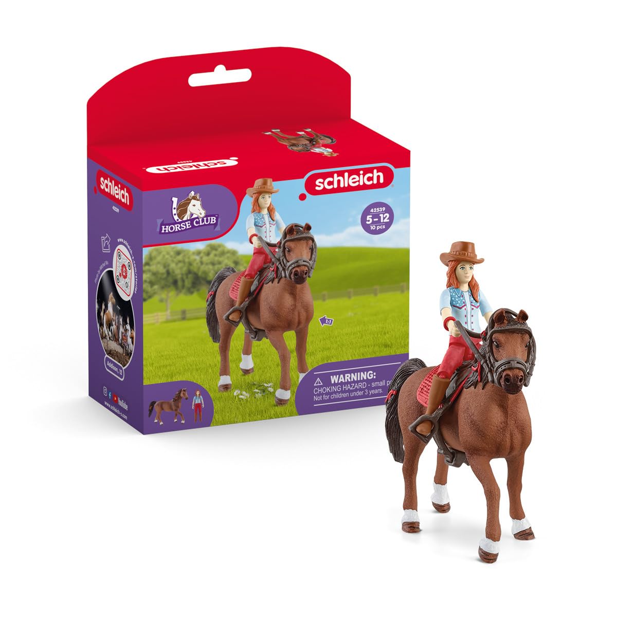schleich 42539 Horse Club Hannah & Cayenne, from 5 Years, Horse Club Playset, 10 Pieces, Exclusive to Amazon Single new packaging