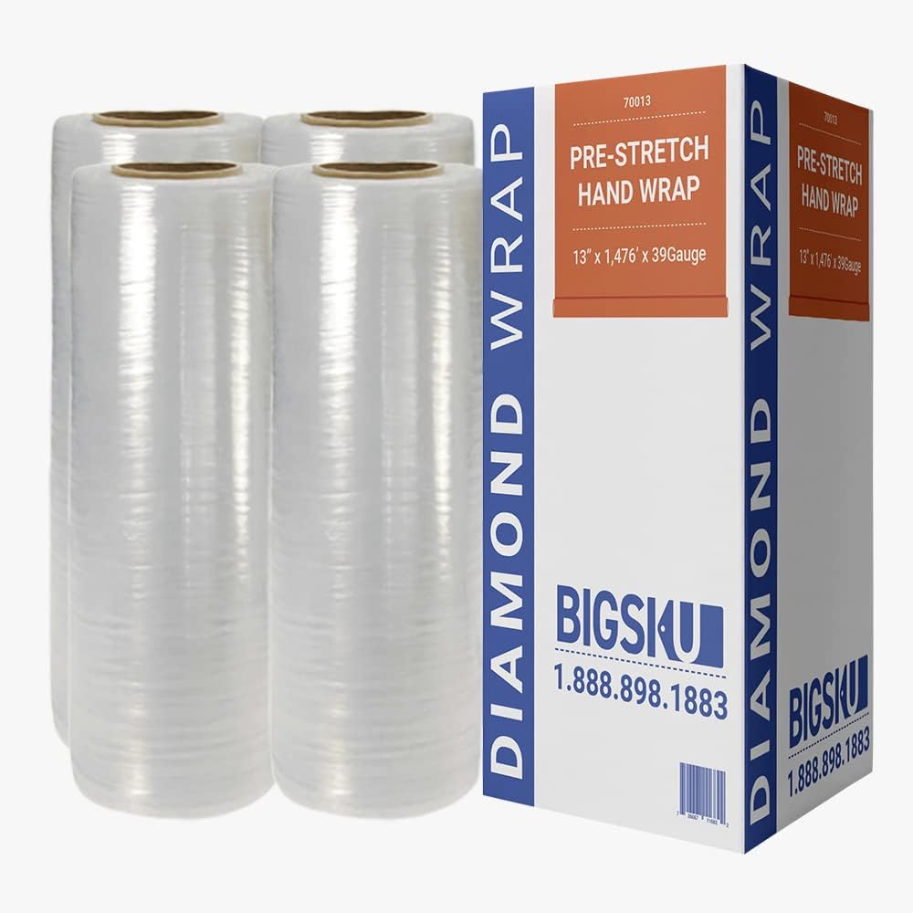 BIGSKU PreStretch Wrap 13 inch x1475 ft, 39 gauge thick SelfAdhering