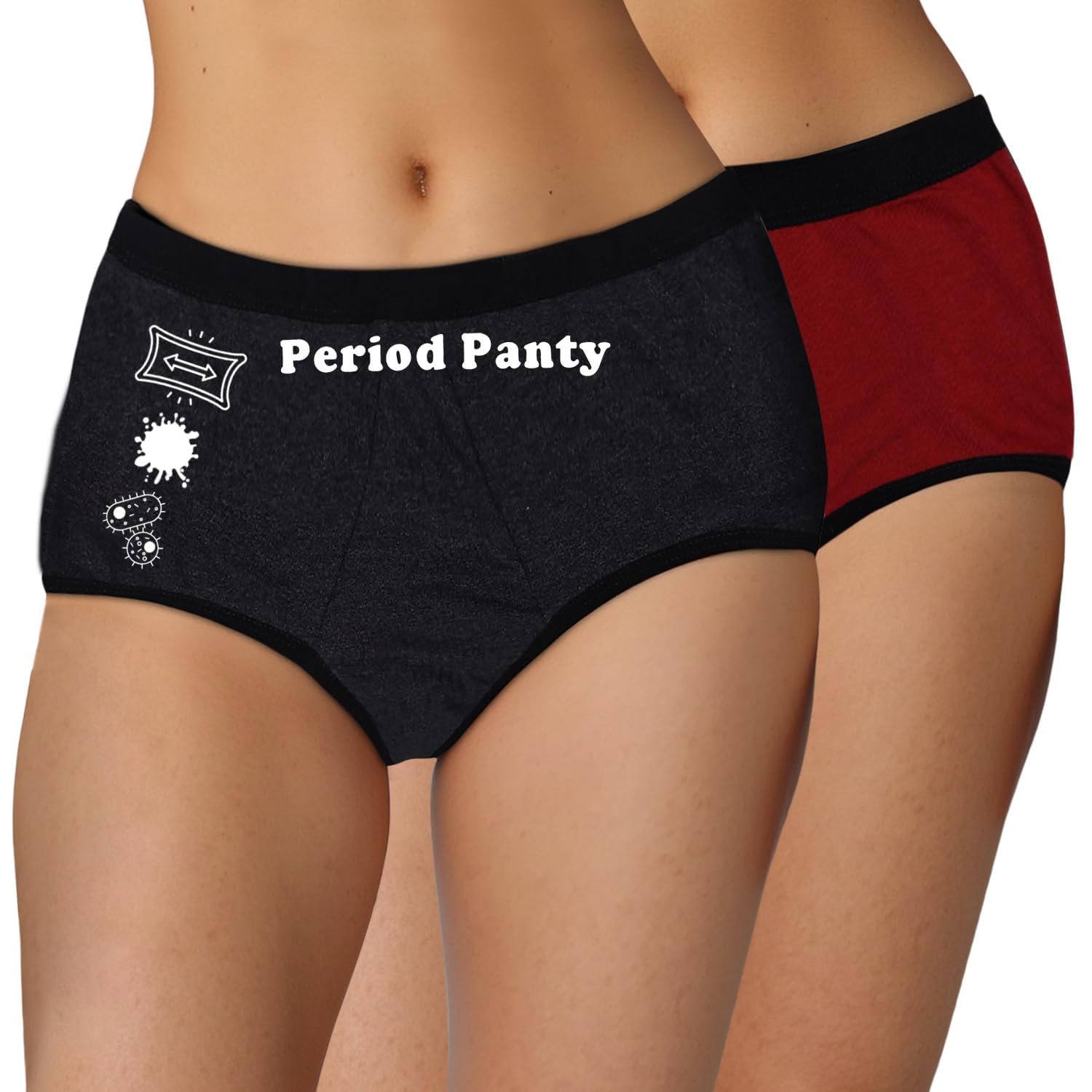 DChica Essentials Cotton Period Panties with Anti Microbial Lining for Girls, Light to Medium Flow Period Panty Briefs, Easy to Wash & Leak Proof, No Pad Required Menstrual Underwear DChica Essentials Cotton Period Panties with Anti Microbial Lining for Girls, Light to Medium Flow Period Panty Briefs, Easy to Wash & Leak Proof, No Pad Required Menstrual Underwear