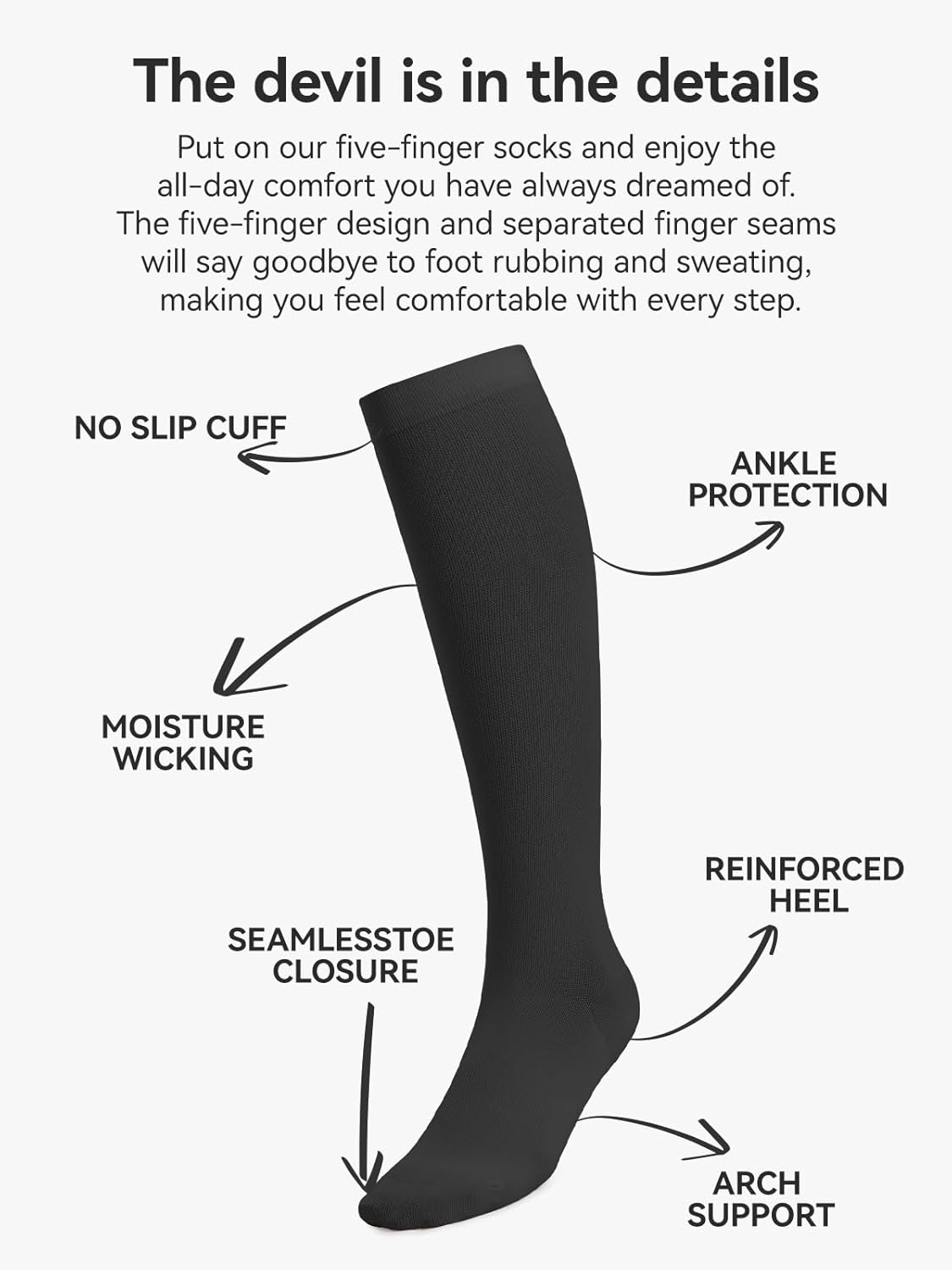 3 Pairs Women & Men's Compression Socks 15-20mmHg Support Stockings - Image 3