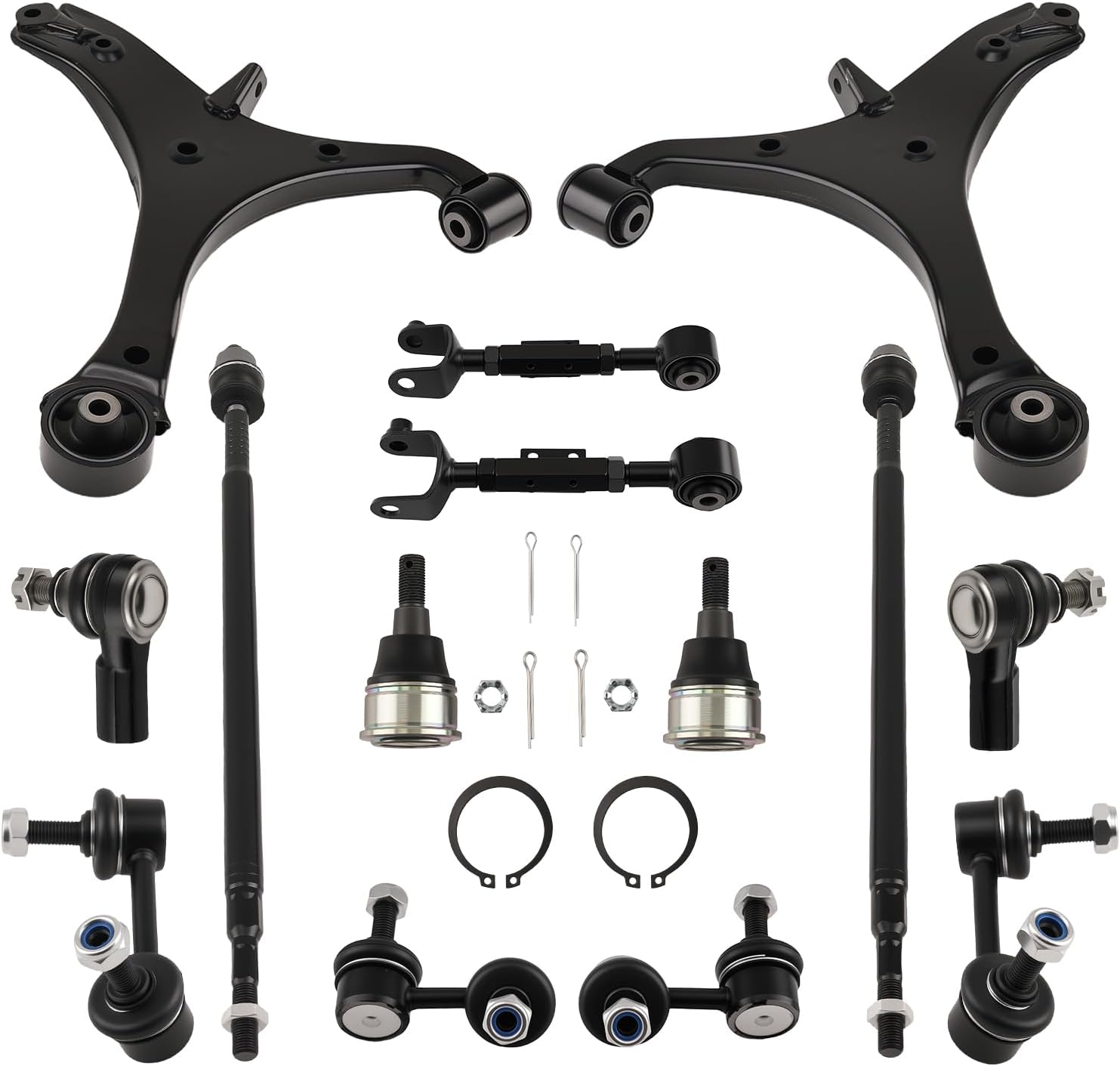 maXpeedingrods 14Pcs Suspension Kit for Honda Element 2003-2011, 2 Front Lower Control Arm, 2 Rear Upper Control Arm, 2 Lower Ball Joints, 4 Sway Bar Link, 4 Outer & Inner Tie Rod, K622174 K622173