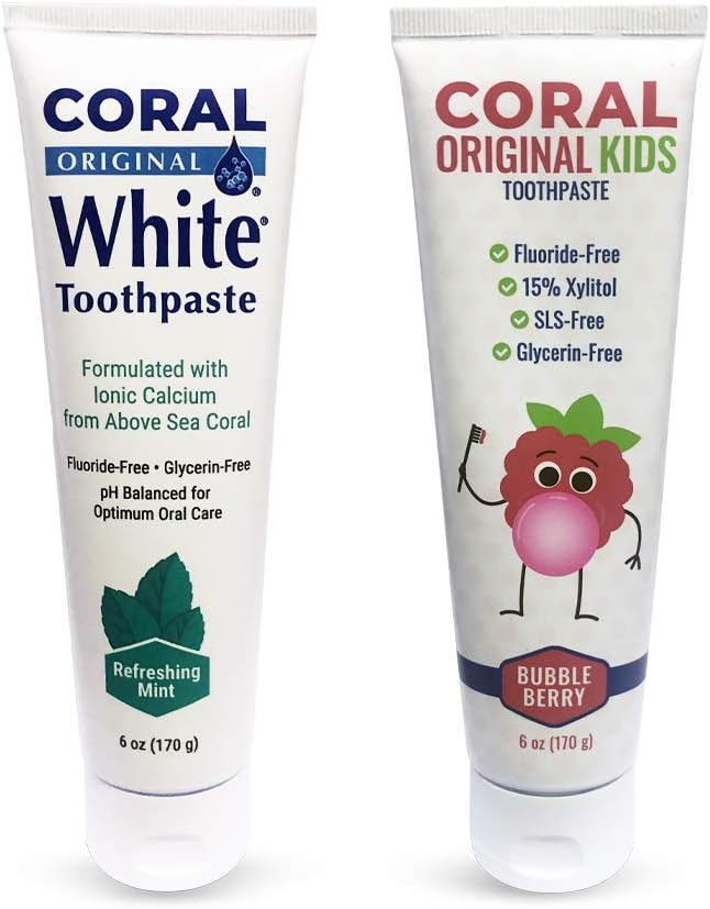 Coral White Natural Xylitol Toothpaste, Vegan Fluoride and