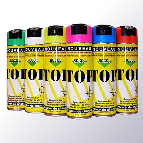 ROCOL TOP Markierungsspray Cherry/pink – 500 Ml, Acrylharz-Spray Für Baustelle, Forst, Metall, Holz, Witterungsbeständig
