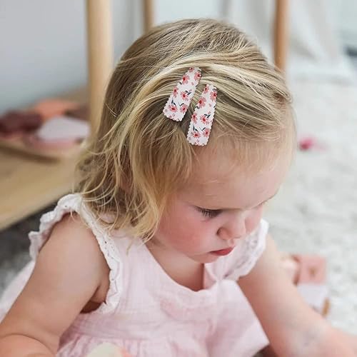 Miniatura 5 de 40 pinzas para el cabello para niña, con estampado floral, antideslizantes, envueltas a presión, accesorios para el cabello para bebés y niñas