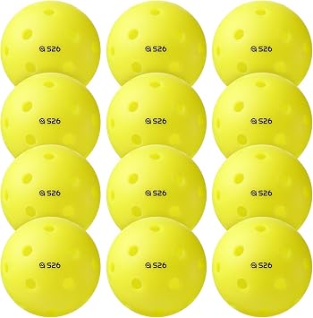 A11N S26 Indoor-Approved Pickleballs 12 Packs, Yellow