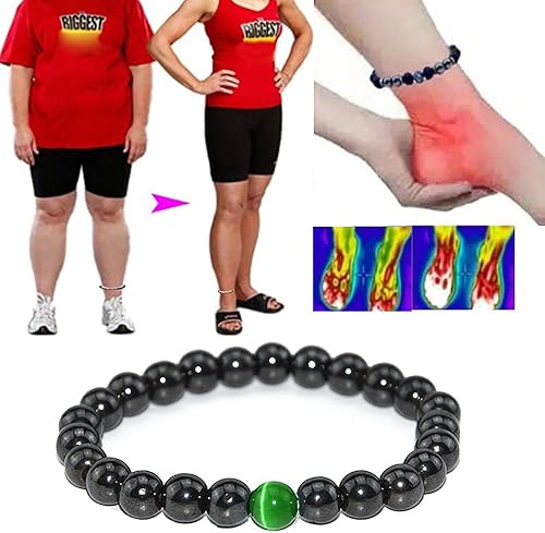 Miniatura 7 de CSIYANJRY99 Tobillera de obsidiana negra antihinchazón para mujer, pulsera de tobillo de obsidiana de drenaje linfático, pulsera de ópalo