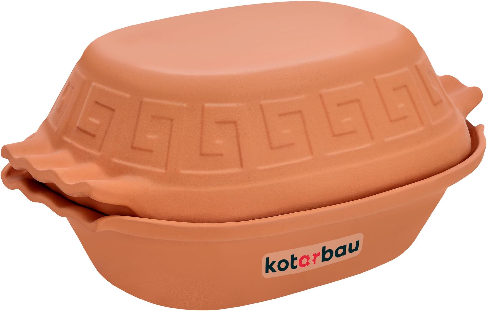 Römertopf Keramik-Bräter 3,5 Liter - Traditioneller Tonbräter Mit Deckelgriff